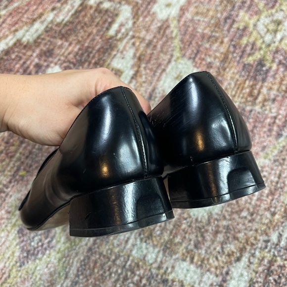 M. Gemi Scuola 25mm Black Leather Heel Loafers Size 38 - Picture 7 of 9